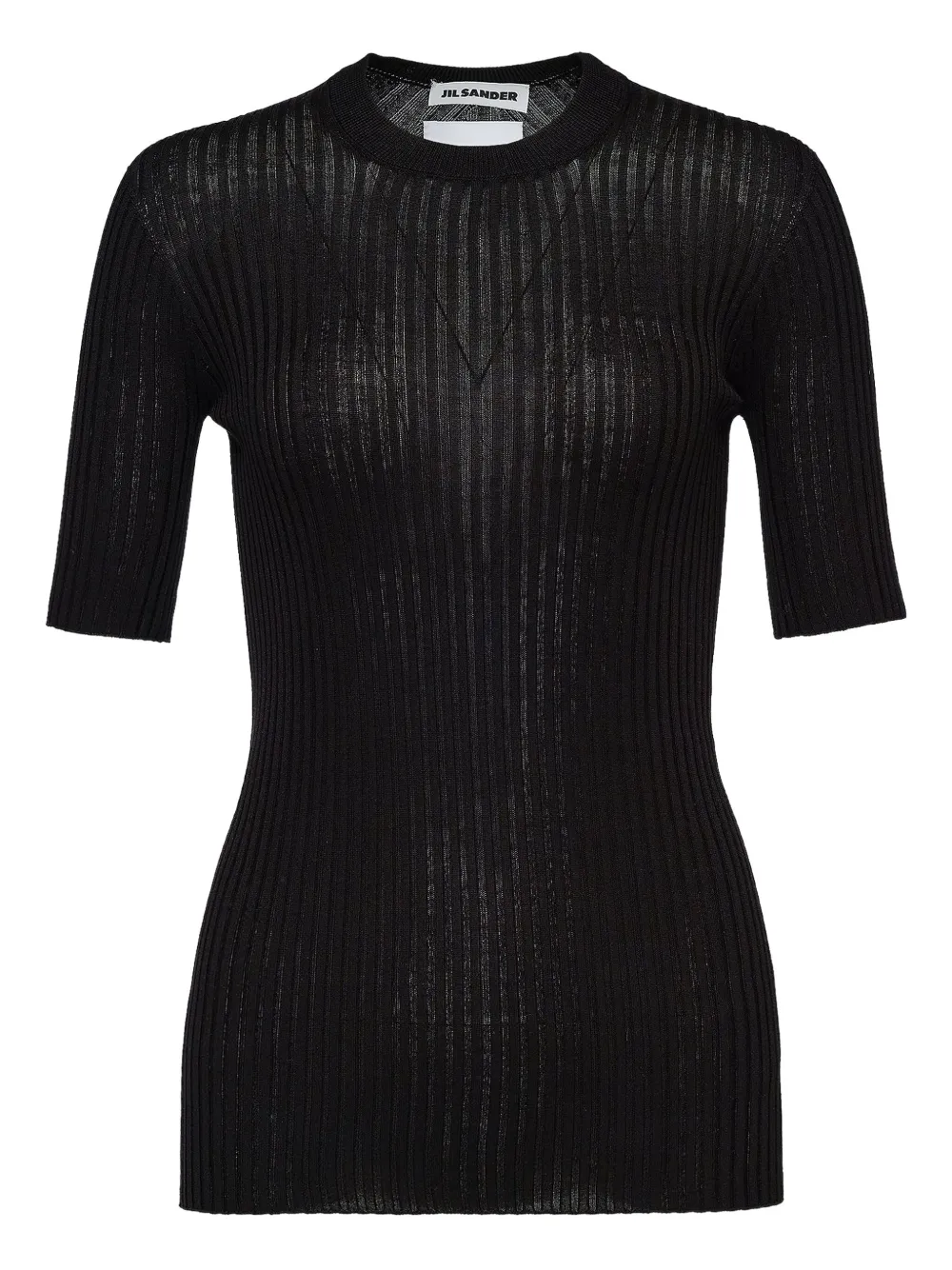 Топ с короткими рукавами в рубчик JIL SANDER, черный
Топ с короткими рукавами в рубчик JIL SANDER, черный