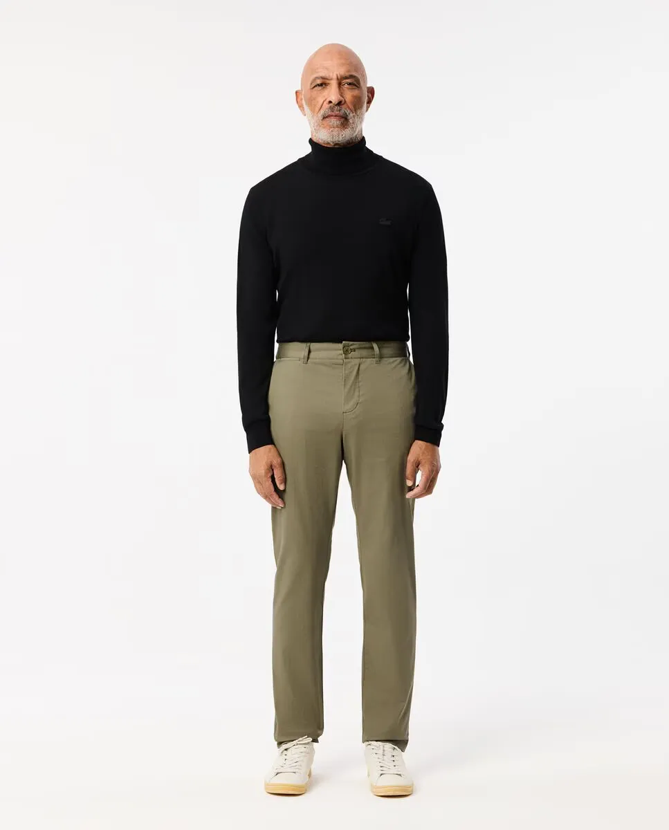 Мужские облегающие брюки-чинос из эластичного хлопка Lacoste, военный зеленый
Мужские облегающие брюки-чинос из эластичного хлопка Lacoste, военный зеленый