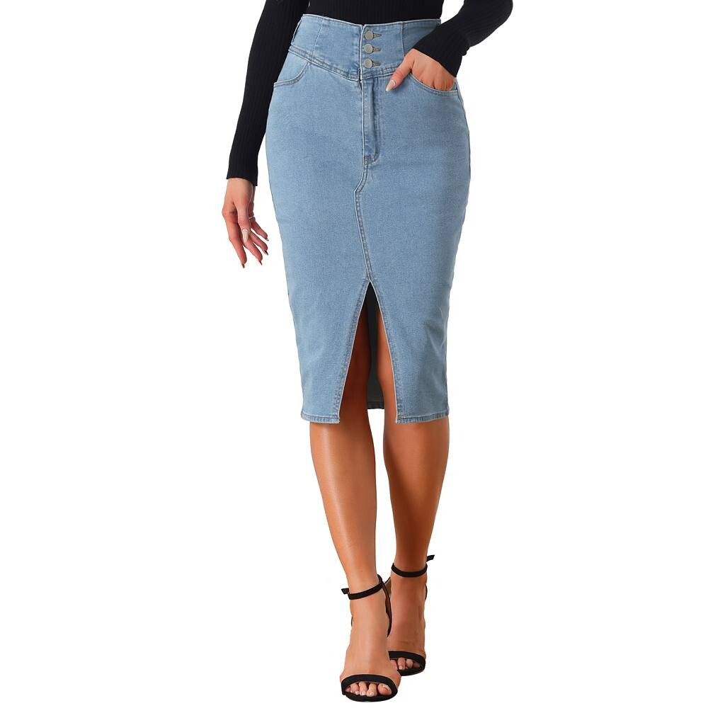 Повседневная джинсовая юбка для женщин, джинсовые юбки-карандаш миди с высокой талией и разрезом подол ALLEGRA K, цвет Light Blue
Повседневная джинсовая юбка для женщин, джинсовые юбки-карандаш миди с высокой талией и разрезом подол ALLEGRA K, цвет Light Blue
