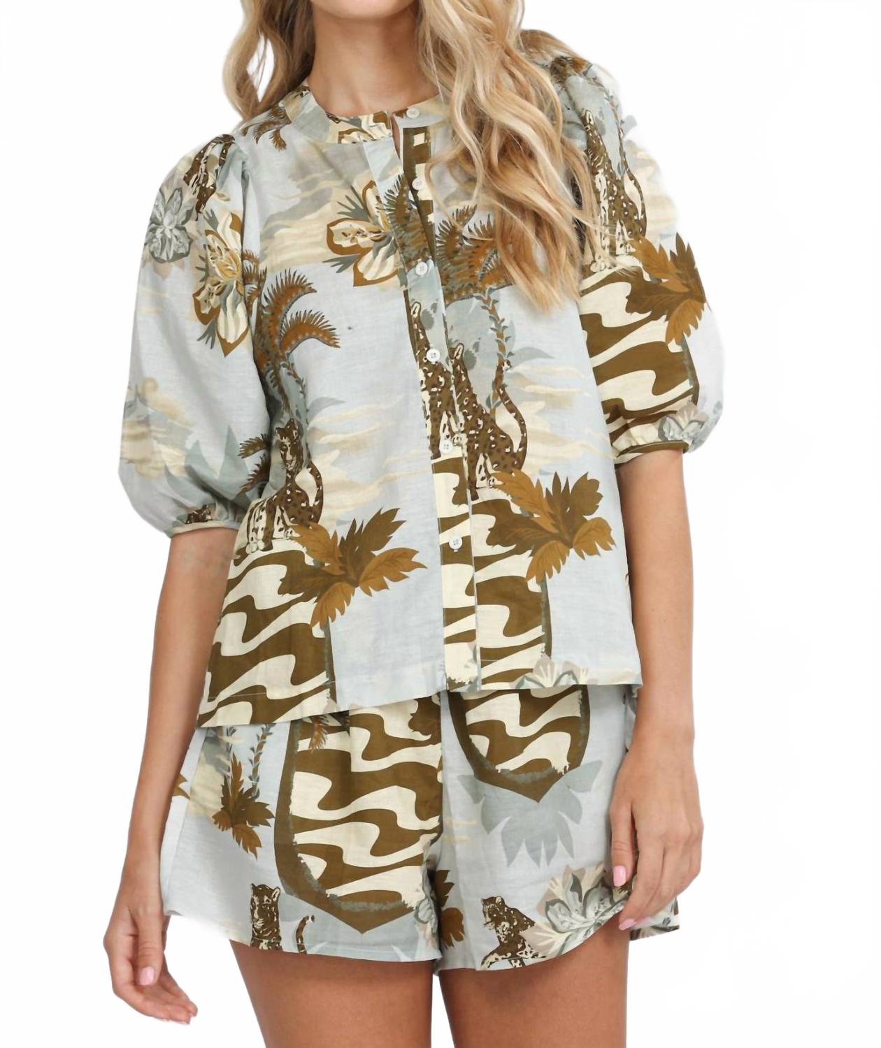 Ипанима Принт Вдохновленные шорты в свежем матча зеленом Las Surenas
Ипанима Принт Вдохновленные шорты в свежем матча зеленом Las Surenas