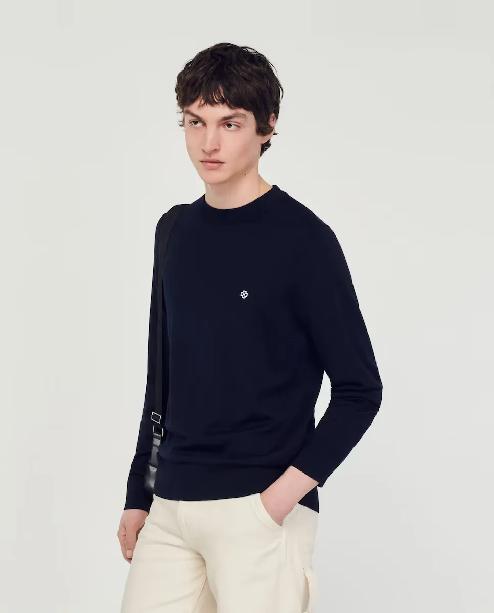 Мужской темно-синий свитшот с круглым вырезом Sandro, чёрный
Мужской темно-синий свитшот с круглым вырезом Sandro, чёрный