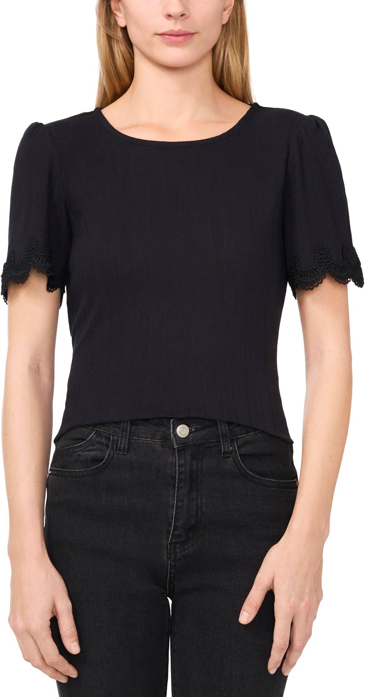 Футболка CeCe Short Sleeve Tee With Lace Sleeve Opening, цвет Rich Black
Футболка CeCe Short Sleeve Tee With Lace Sleeve Opening, цвет Rich Black