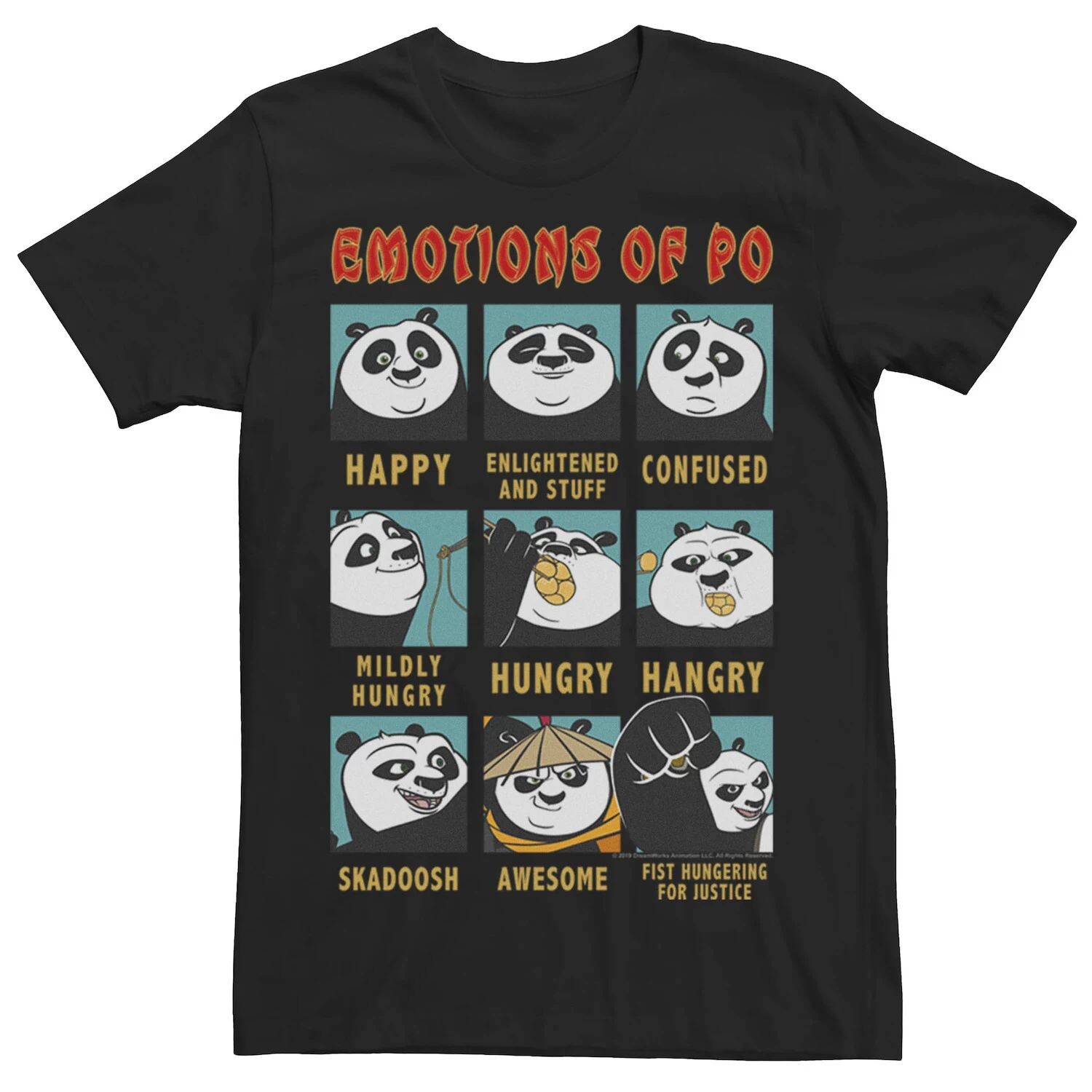 Мужская футболка Kung Fu Panda Emotions Of Po с портретной сеткой Licensed Character 
Мужская футболка Kung Fu Panda Emotions Of Po с портретной сеткой Licensed Character