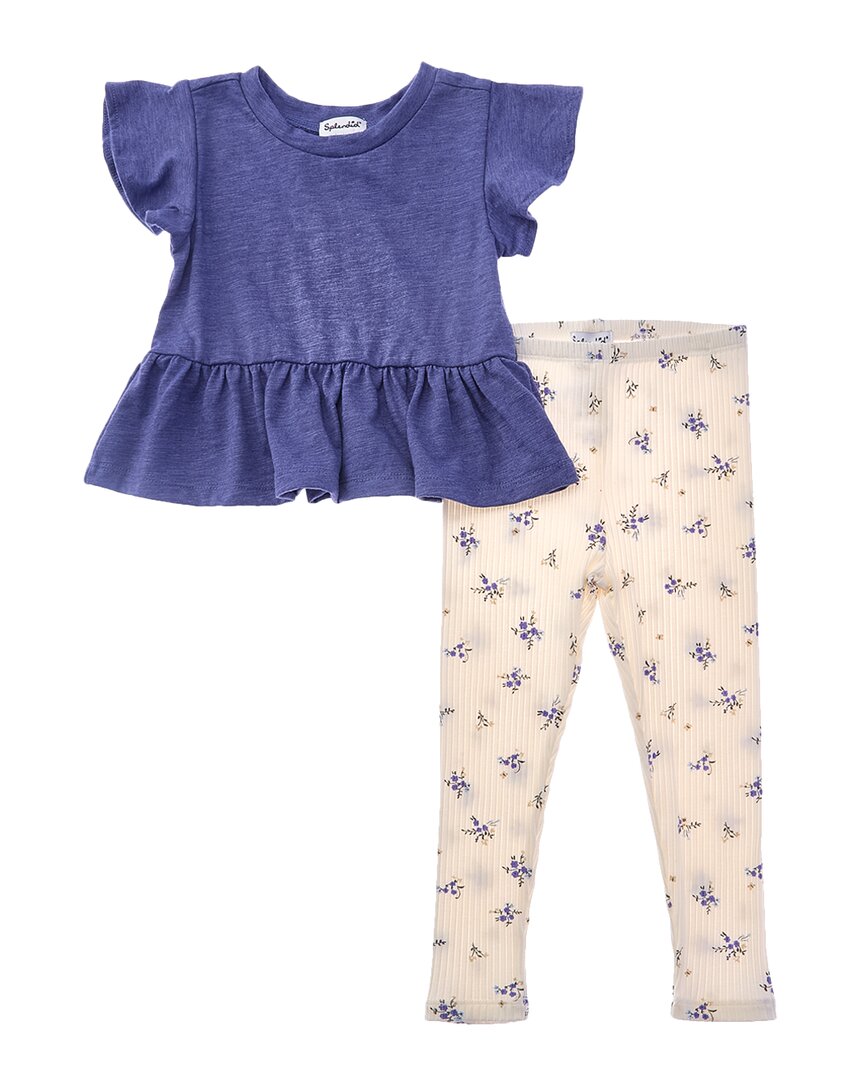 Великолепный комплект из 2 предметов: топ и леггинсы с цветочным принтом Splendid, фиолетовый 
Великолепный комплект из 2 предметов: топ и леггинсы с цветочным принтом Splendid, фиолетовый