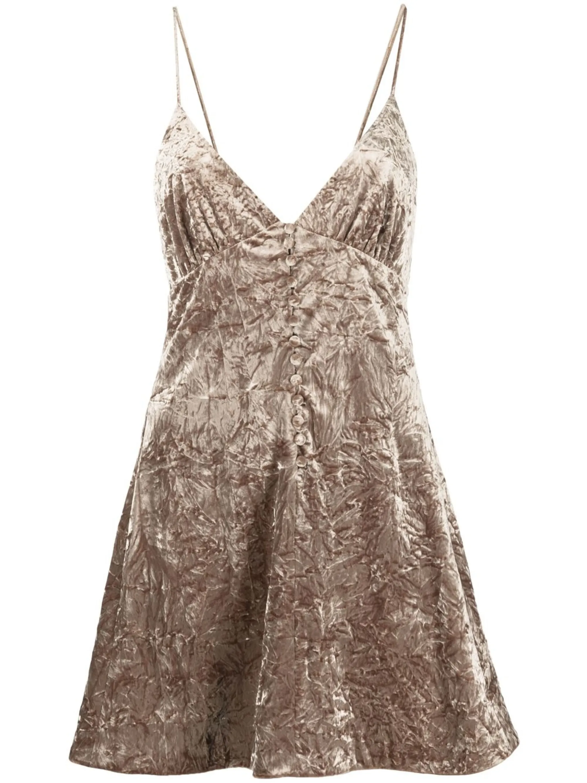 Платье на тонких бретелях с V-образным вырезом Saint Laurent, коричневый
Платье на тонких бретелях с V-образным вырезом Saint Laurent, коричневый