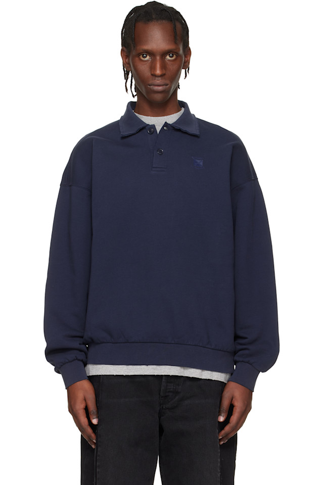 Поло с потертым логотипом Vetements, темно-синий
Поло с потертым логотипом Vetements, темно-синий