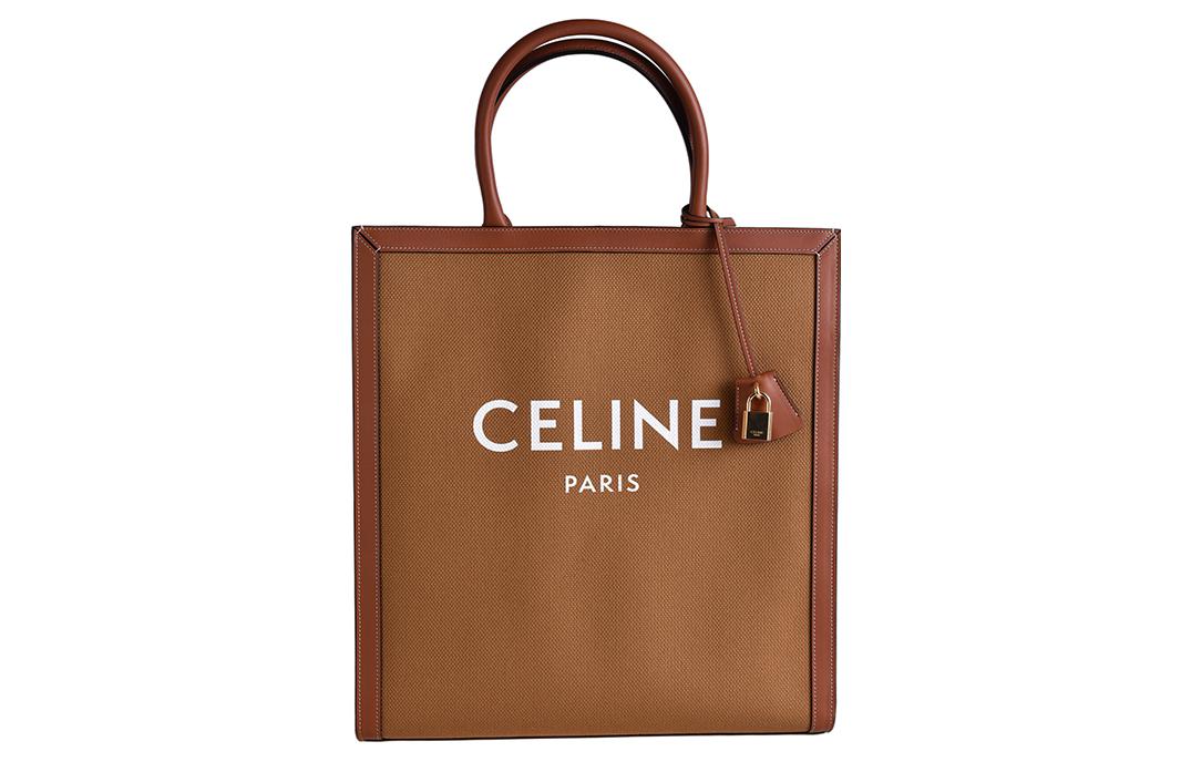 Сумка-шоппер из холста с кожаными деталями, женская коричневая CELINE
Сумка-шоппер из холста с кожаными деталями, женская коричневая CELINE