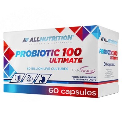 Allnutrition, Probiotic 100 Ultimate 60 капсул с пробиотиком
Allnutrition, Probiotic 100 Ultimate 60 капсул с пробиотиком