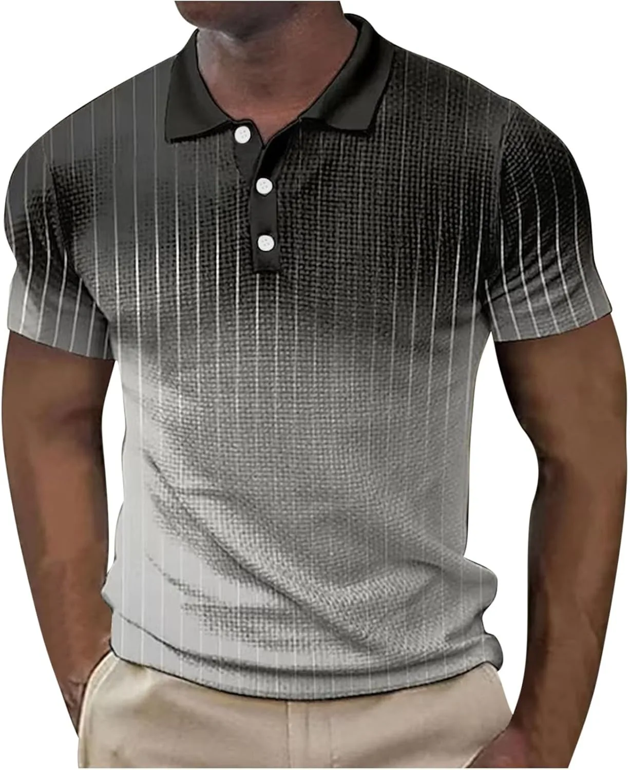 Мужская поло 2024 с коротким рукавом, градиентная полоска, лацканы, пуговицы, Slim Fit QUNPIU
Мужская поло 2024 с коротким рукавом, градиентная полоска, лацканы, пуговицы, Slim Fit QUNPIU