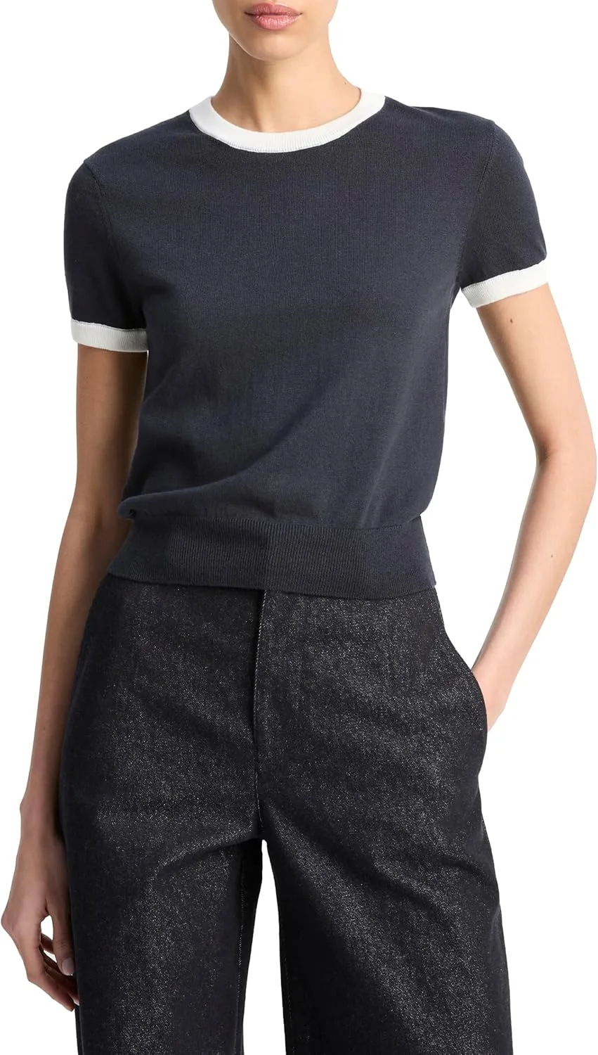 Винс женская футболка с контрастной окантовкой Vince
Винс женская футболка с контрастной окантовкой Vince