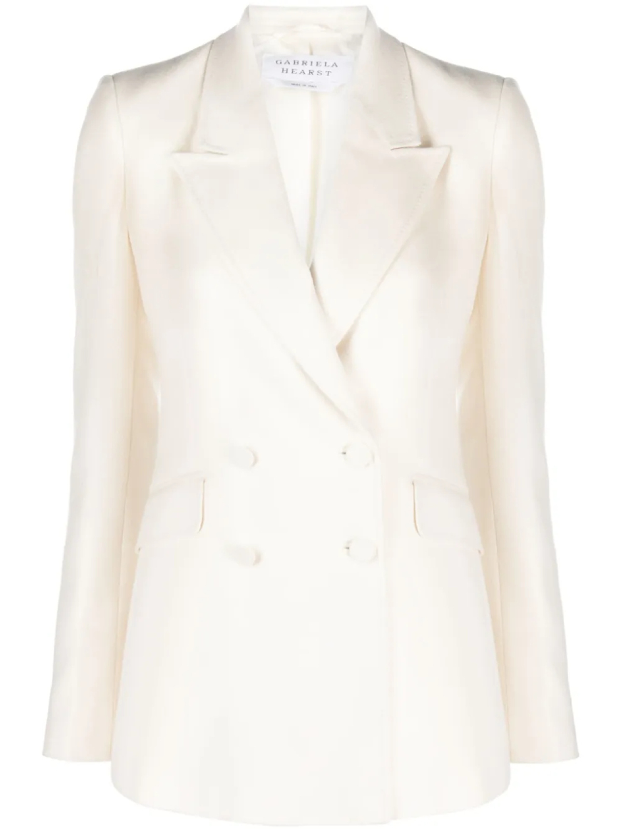 Gabriela Hearst двубортный шелковый блейзер, нейтральный
Gabriela Hearst двубортный шелковый блейзер, нейтральный