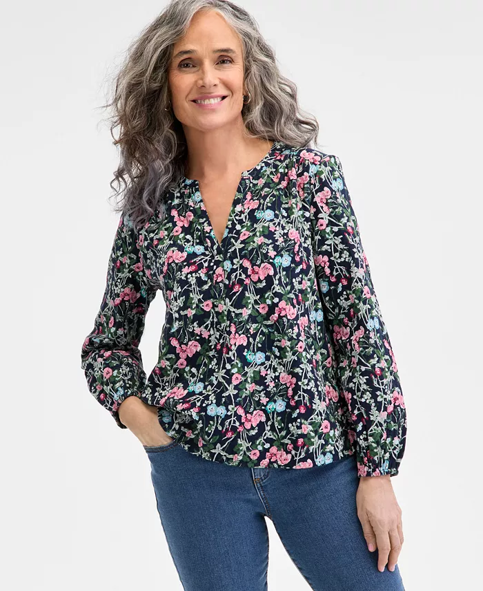 Длинный блузон с рукавами и цветочным принтом из газы Style & Co, мультиколор
Длинный блузон с рукавами и цветочным принтом из газы Style & Co, мультиколор