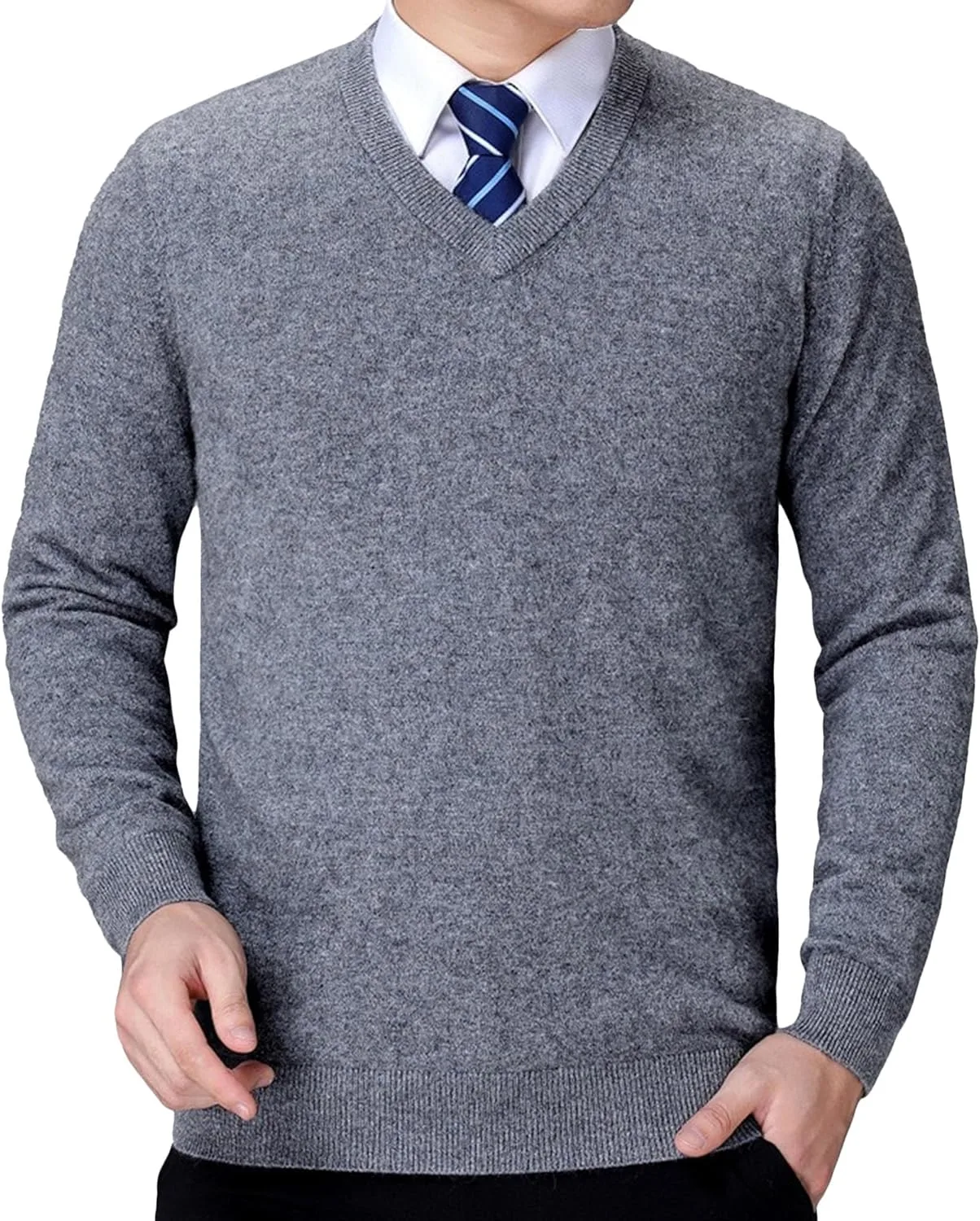 Мужской вязаный свитер V-образным вырезом из шерстяной смеси Slim Fit
Мужской вязаный свитер V-образным вырезом из шерстяной смеси Slim Fit