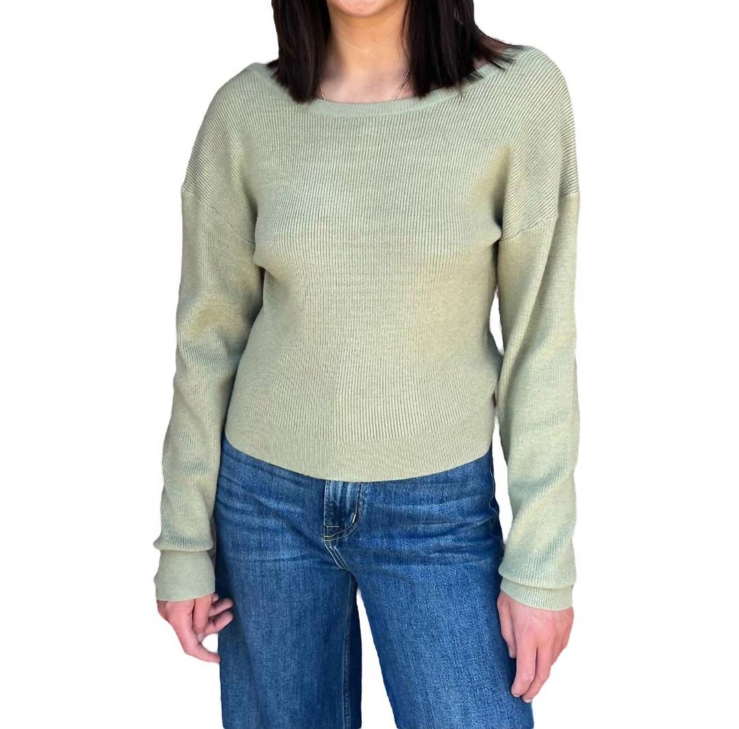 Свитер с накладным бантом в шалфейном цвете Lalavon, зеленый
Свитер с накладным бантом в шалфейном цвете Lalavon, зеленый