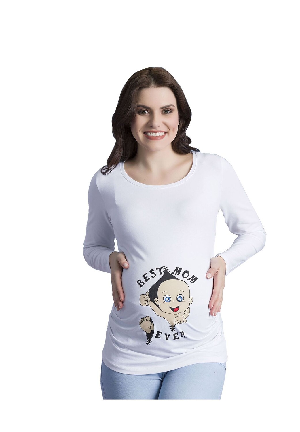 Рубашка для беременных с длинными рукавами и мотивом Best Mom Ever M.M.C., белый
Рубашка для беременных с длинными рукавами и мотивом Best Mom Ever M.M.C., белый