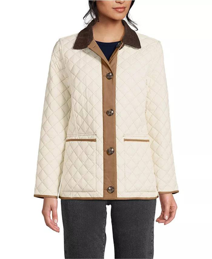 Женская миниатюрная двусторонняя стеганая утепленная куртка Barn Lands' End, коричневый/бежевый 
Женская миниатюрная двусторонняя стеганая утепленная куртка Barn Lands' End, коричневый/бежевый