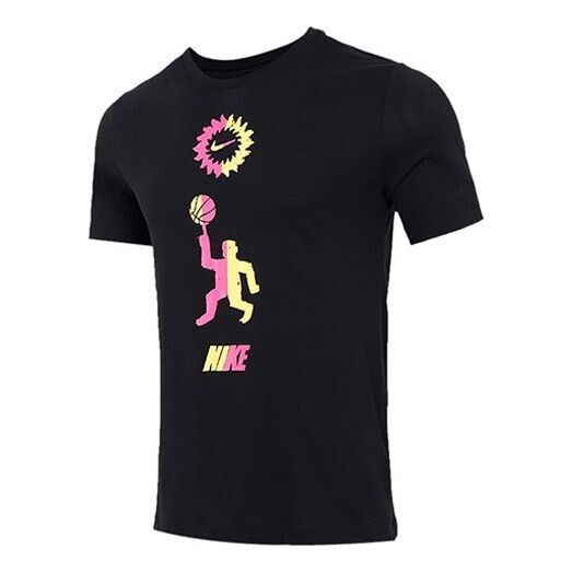 Футболка basketball sports contrasting colors printing round neck short sleeve black Nike, черный 
Футболка basketball sports contrasting colors printing round neck short sleeve black Nike, черный