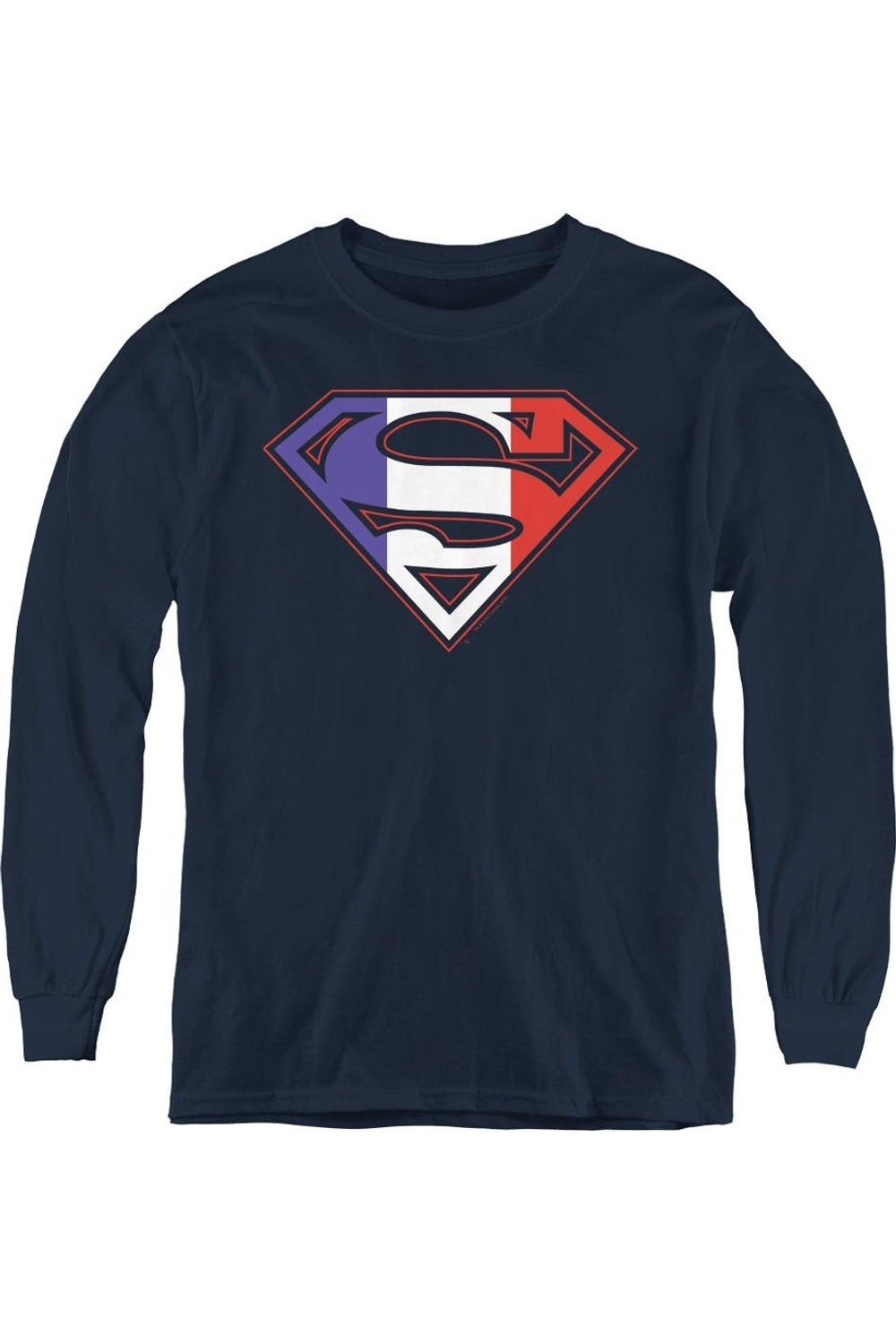 Футболка с длинным рукавом для детей "Супермен" с французским щитом Gildan, темно-синий 
Футболка с длинным рукавом для детей "Супермен" с французским щитом Gildan, темно-синий