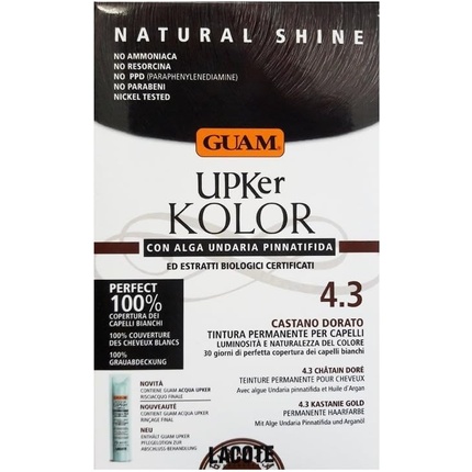 Натуральная стойкая краска для волос Upker Kolor с водорослями ундария и органическими ингредиентами Guam
Натуральная стойкая краска для волос Upker Kolor с водорослями ундария и органическими ингредиентами Guam