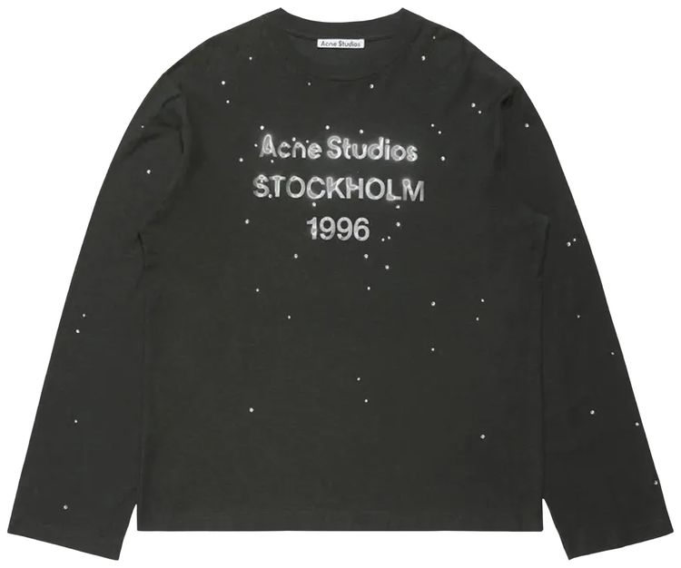 Футболка с длинными рукавами и круглым вырезом с логотипом Acne Studios, черная
Футболка с длинными рукавами и круглым вырезом с логотипом Acne Studios, черная