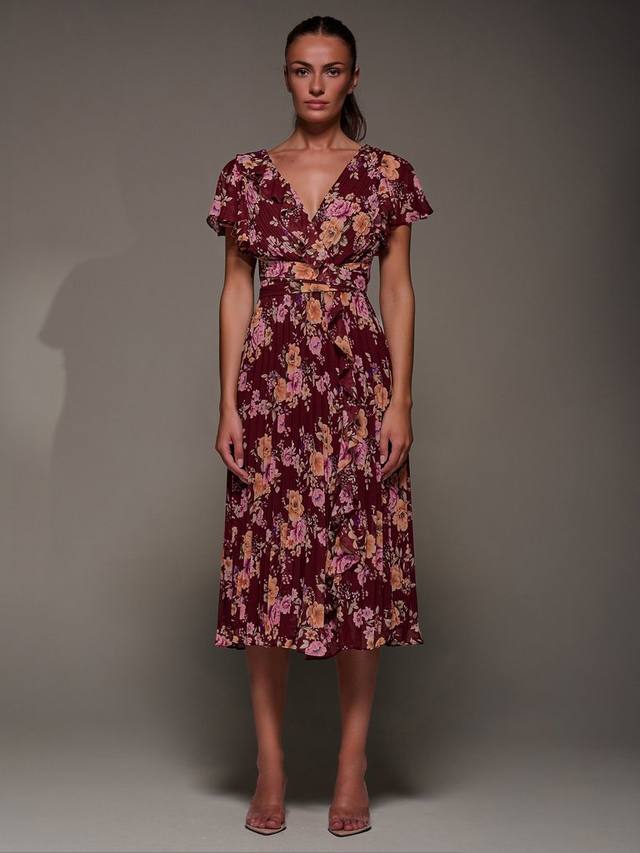 Цветочное платье миди с рюшами и плиссировкой Jolie Moi, Burgundy Floral
Цветочное платье миди с рюшами и плиссировкой Jolie Moi, Burgundy Floral