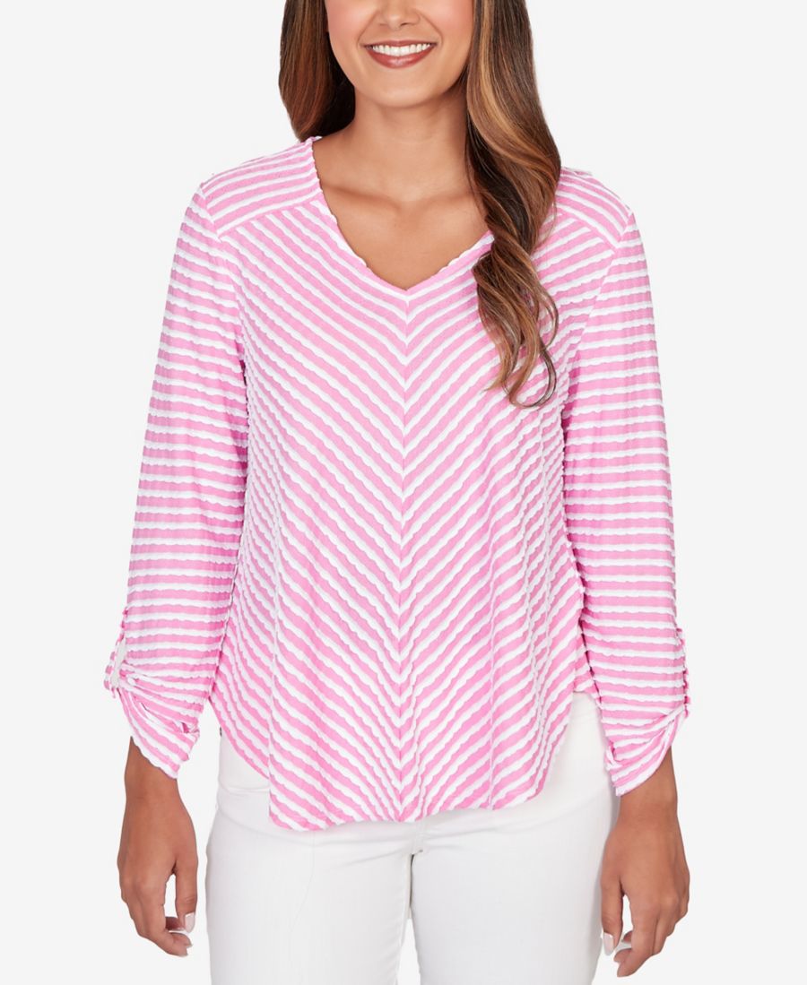 Небольшая туника с фестончатым краем и полосками Ruby Rd, Hydrangea Multi
Небольшая туника с фестончатым краем и полосками Ruby Rd, Hydrangea Multi