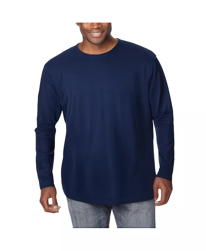 Футболка с длинным рукавом и круглым вырезом Big & Tall No Sweat KingSize, синий 
Футболка с длинным рукавом и круглым вырезом Big & Tall No Sweat KingSize, синий