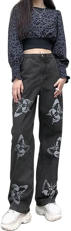 Женские джинсы с высокой талией и принтом бабочки, прямые широкие Pbkabiug
Женские джинсы с высокой талией и принтом бабочки, прямые широкие Pbkabiug