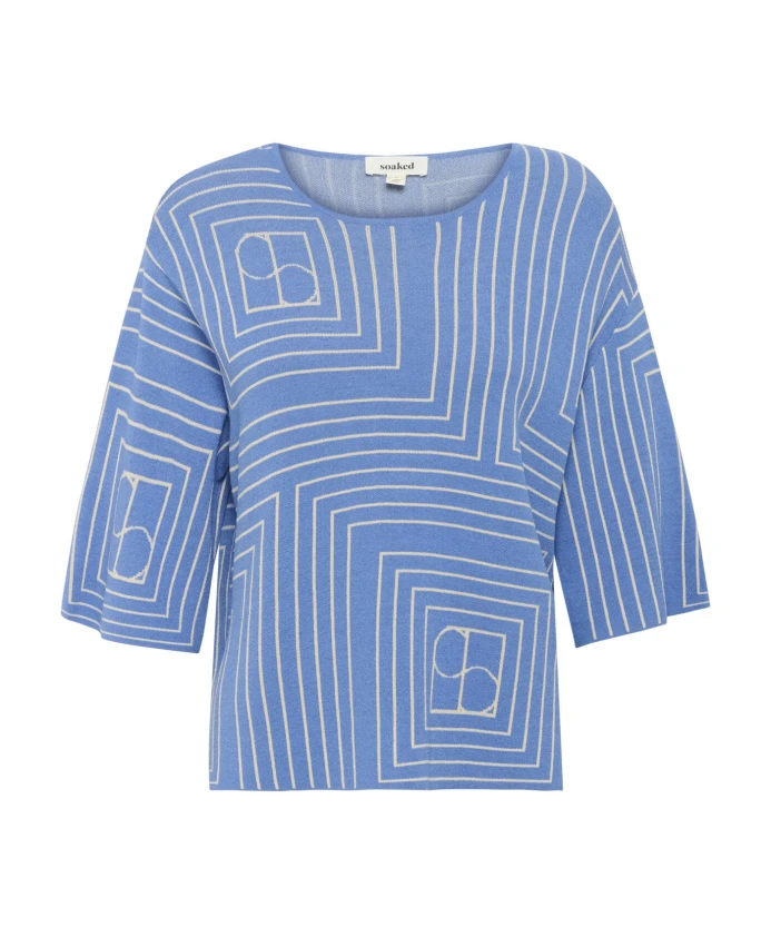 Свитер-Пуловер синего цвета с монограммой цвета овсянки Soaked In Luxury, синий
Свитер-Пуловер синего цвета с монограммой цвета овсянки Soaked In Luxury, синий