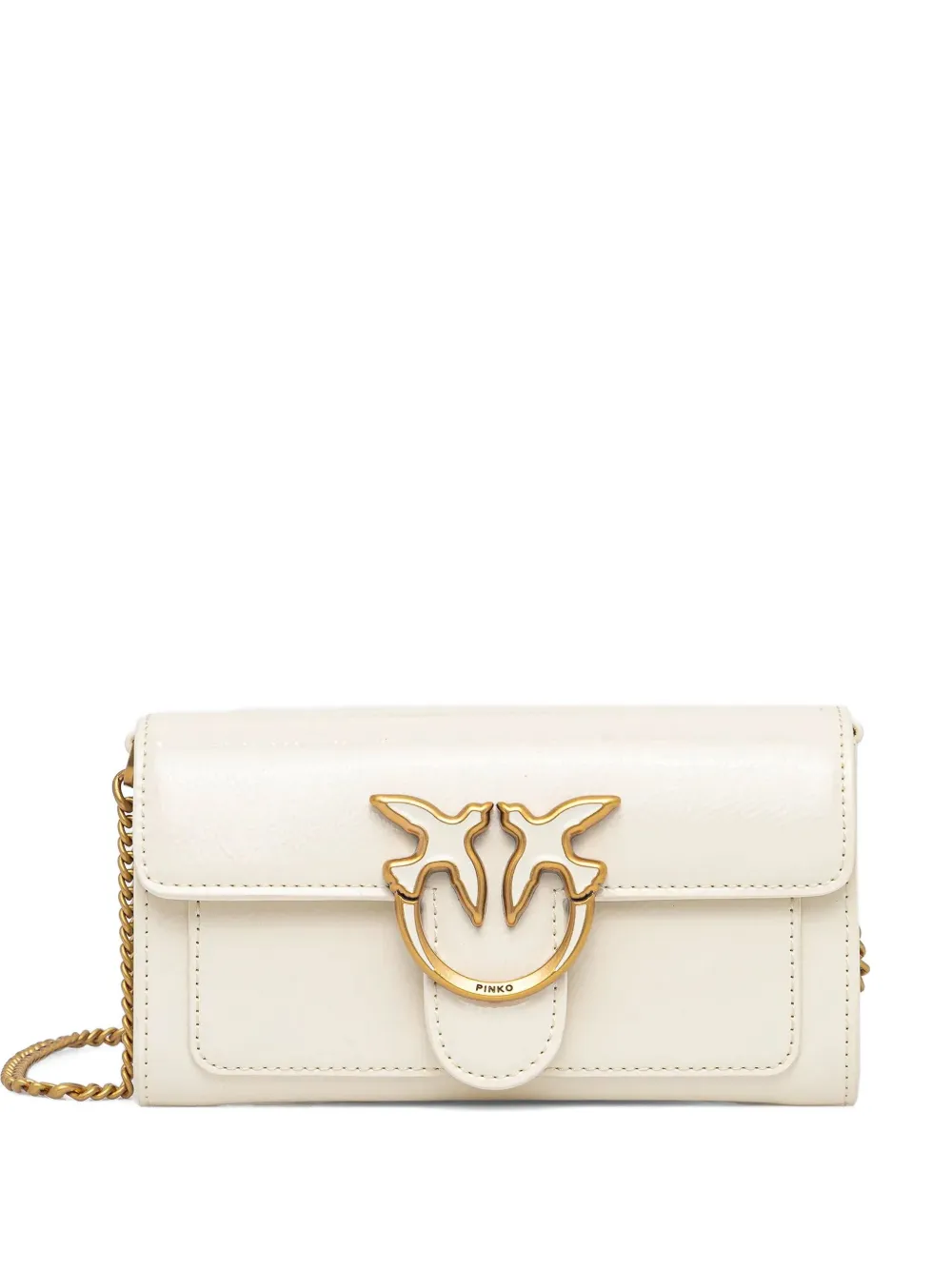 Сумка-цепочка с украшением в виде птички-любовницы PINKO, белый
Сумка-цепочка с украшением в виде птички-любовницы PINKO, белый