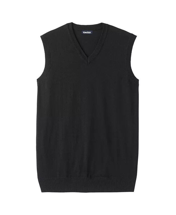 Высокий легкий свитер-жилет с V-образным вырезом KingSize, черный
Высокий легкий свитер-жилет с V-образным вырезом KingSize, черный