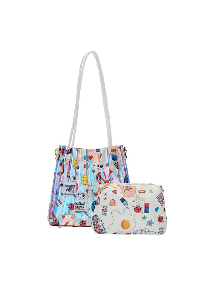 Женская сумка-тоут белого цвета с разноцветными вставками myMo
Женская сумка-тоут белого цвета с разноцветными вставками myMo