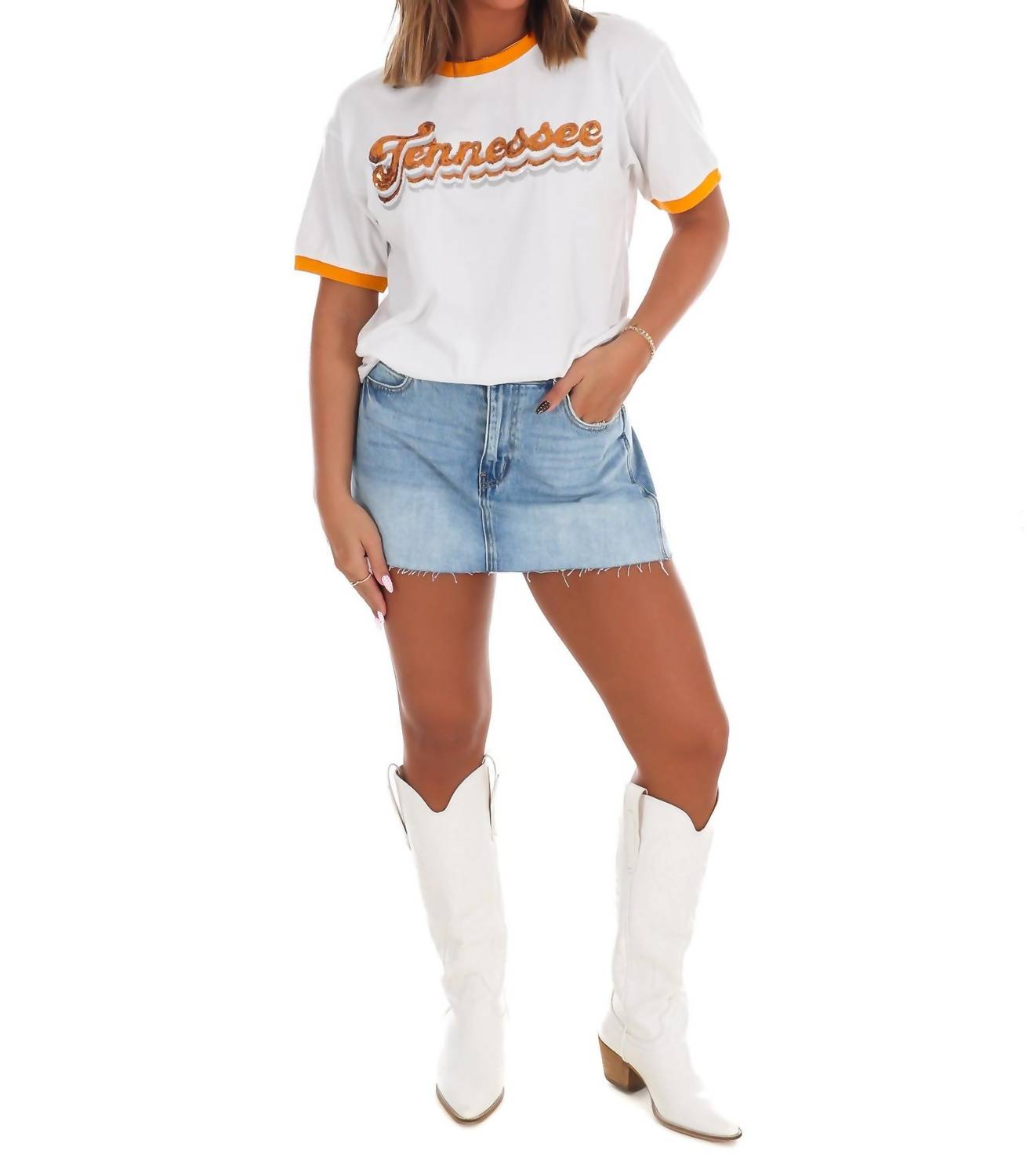 Футболка Tennessee Sequin Ringer белого цвета Flair Wear, белый
Футболка Tennessee Sequin Ringer белого цвета Flair Wear, белый