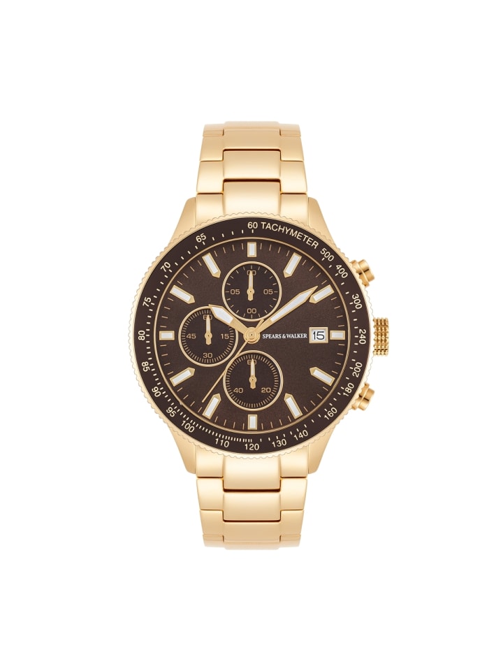 Spears & Walker Часы из нержавеющей стали в корпусе из желтого золота
Spears & Walker Часы из нержавеющей стали в корпусе из желтого золота