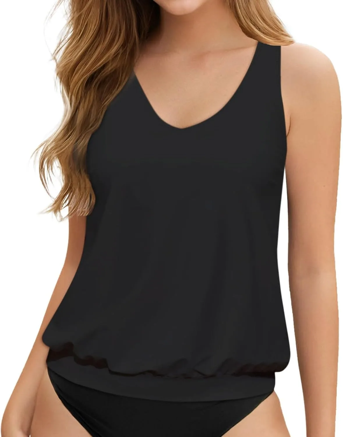 Женский топ-танкини Blouson с круглым вырезом, свободный крой
Женский топ-танкини Blouson с круглым вырезом, свободный крой