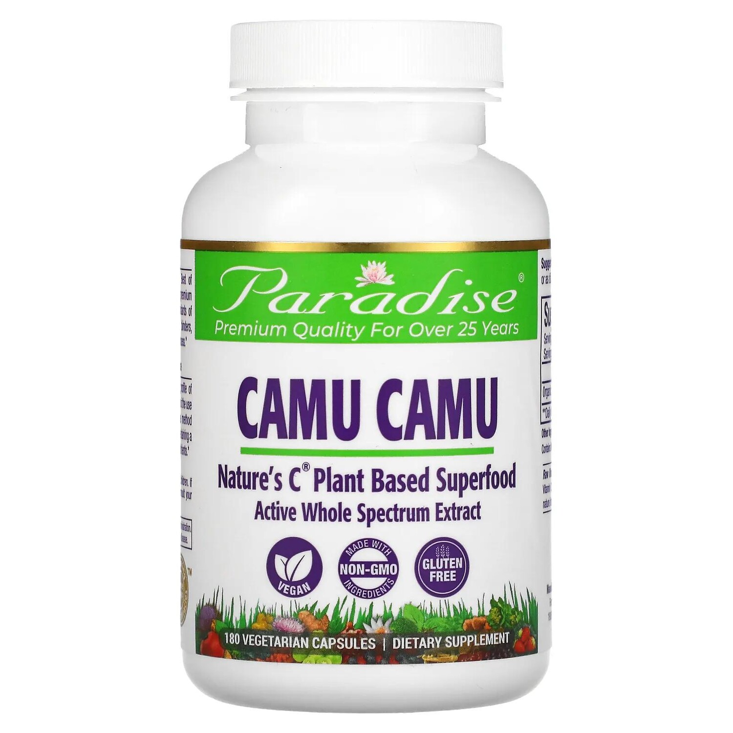 Paradise Herbs Camu Camu 180 Vegetarian Capsules
Paradise Herbs Camu Camu 180 Vegetarian Capsules
