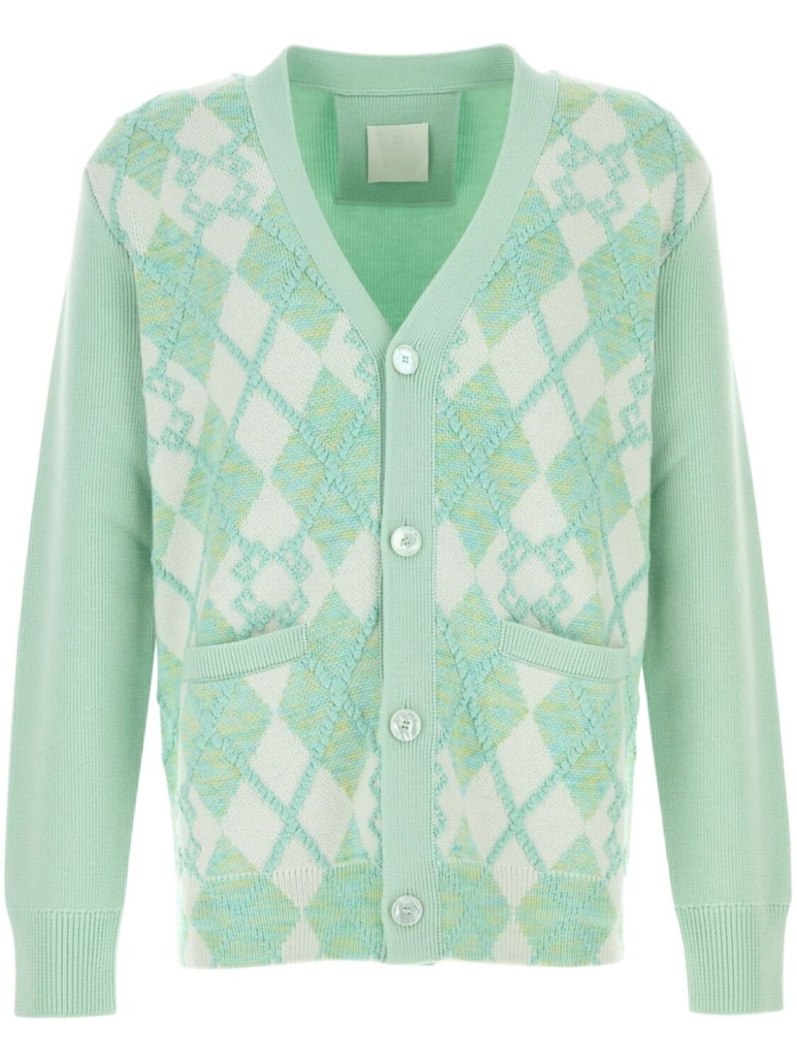 Кардиган с узором «аргайл» и интарсией Givenchy, зеленый
Кардиган с узором «аргайл» и интарсией Givenchy, зеленый