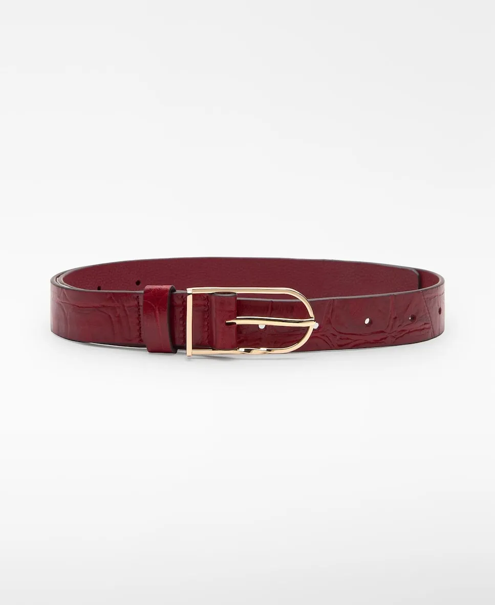Женский кожаный ремень с пряжкой Adolfo Dominguez, вишневый красный
Женский кожаный ремень с пряжкой Adolfo Dominguez, вишневый красный