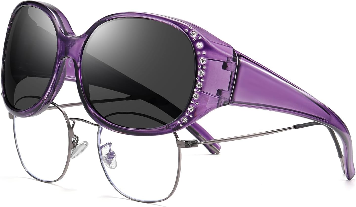 Женские поляризованные солнцезащитные очки HAOLOTA с блестками, солнцезащитные очки для коррекции зрения, защита от УФ-излучения UV400, L Size C Purple Frame Grey Lens
Женские поляризованные солнцезащитные очки HAOLOTA с блестками, солнцезащитные очки для коррекции зрения, защита от УФ-излучения UV400, L Size C Purple Frame Grey Lens