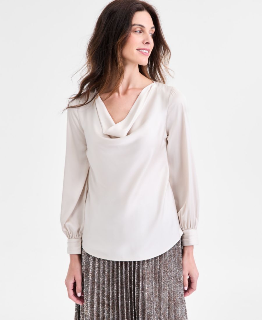 Укороченная блузка с воротником-хомутом и длинными рукавами Anne Klein, Soft Birch
Укороченная блузка с воротником-хомутом и длинными рукавами Anne Klein, Soft Birch