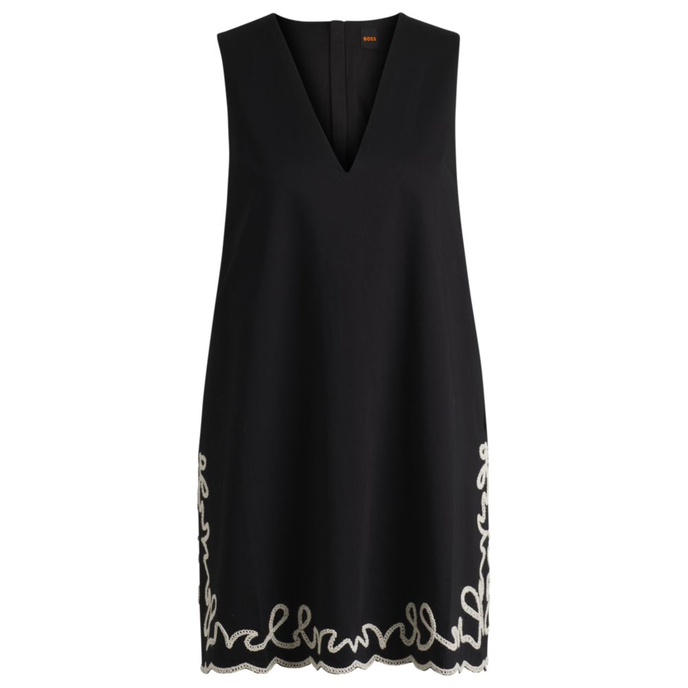 Хлопковое платье с контрастной вышивкой BOSS, черный
Хлопковое платье с контрастной вышивкой BOSS, черный