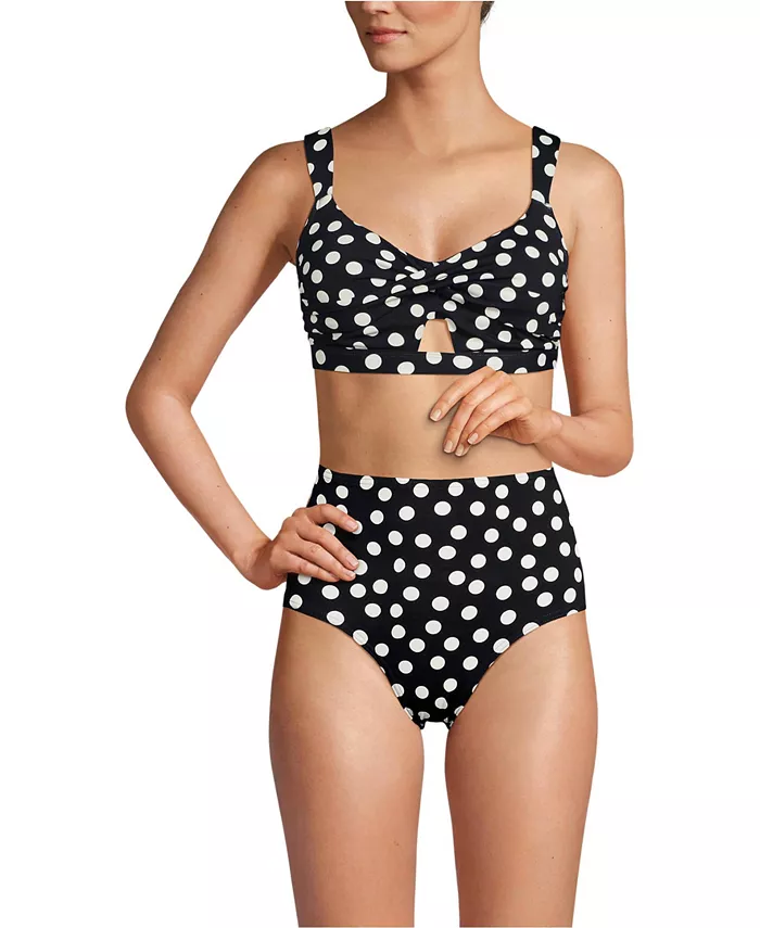 Женский бикини-топ с перекрученной передней частью Lands' End, черный
Женский бикини-топ с перекрученной передней частью Lands' End, черный