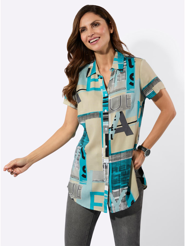 Длинная блузка с бирюзовым и песочным принтом WITT WEIDEN
Длинная блузка с бирюзовым и песочным принтом WITT WEIDEN