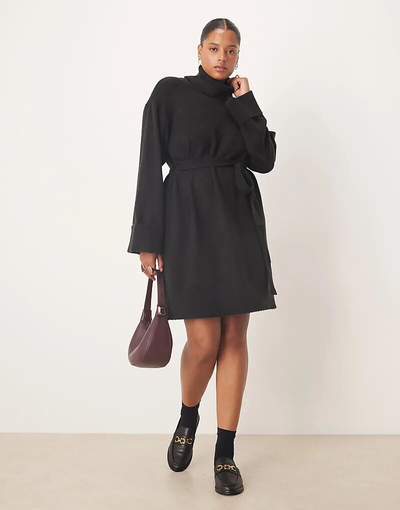 Мини-платье Vila Curve с завязкой на талии и высоким воротом, черное
Мини-платье Vila Curve с завязкой на талии и высоким воротом, черное