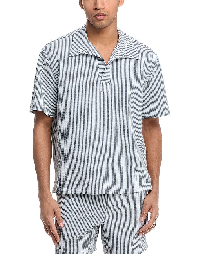 Поло Hutton Popover в полоску SIMKHAI, серый
Поло Hutton Popover в полоску SIMKHAI, серый