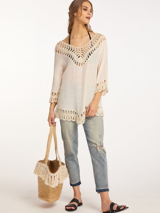 Туника с деталью, связанной крючком Izia, белый
Туника с деталью, связанной крючком Izia, белый