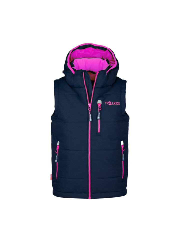 Функциональный жилет Trollkids Funktions Narvik XT, цвет navy/pink 
Функциональный жилет Trollkids Funktions Narvik XT, цвет navy/pink