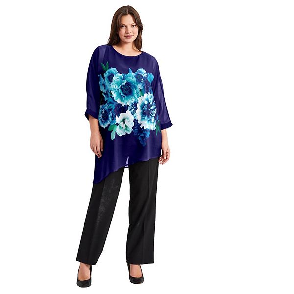 Женская блузка plus size с асимметричным принтом Avenue, Blue Flowers
Женская блузка plus size с асимметричным принтом Avenue, Blue Flowers