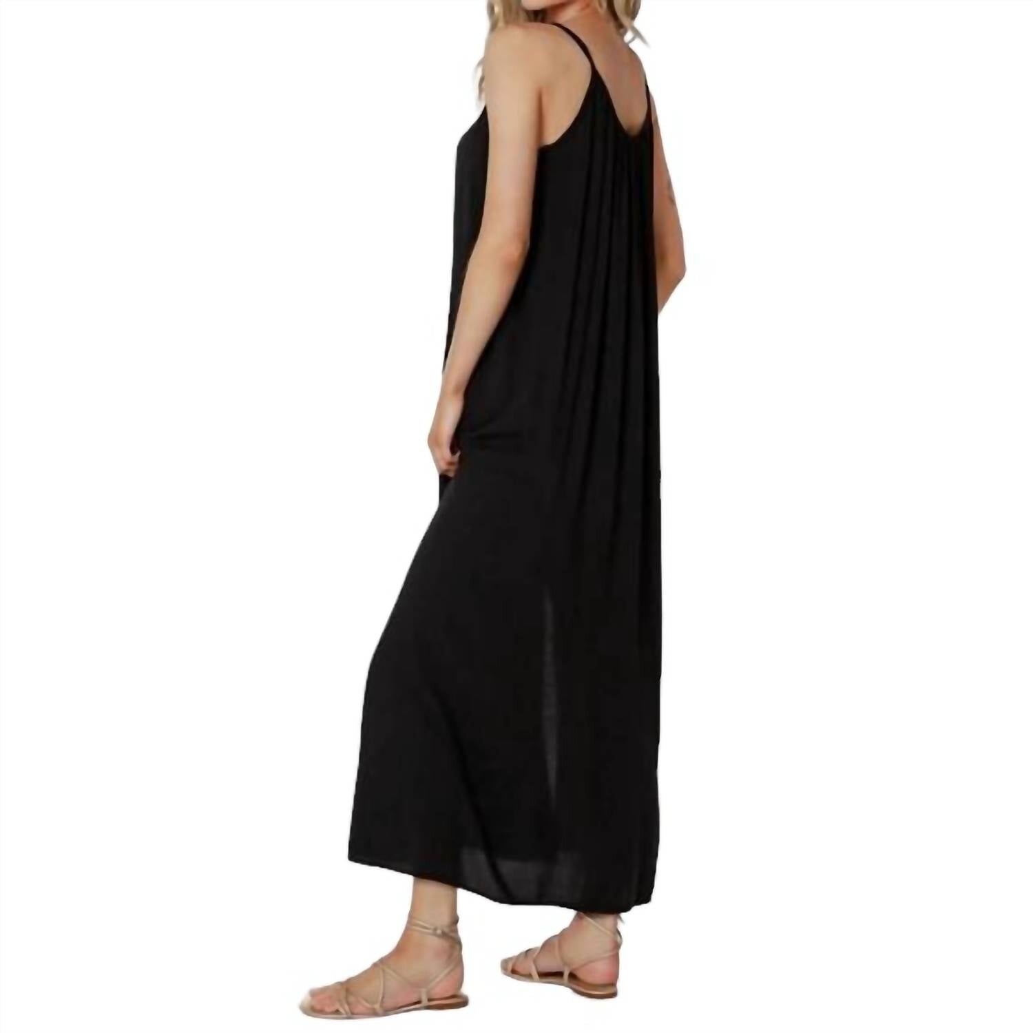 Черное платье макси на бретельках Bobi, черный
Черное платье макси на бретельках Bobi, черный