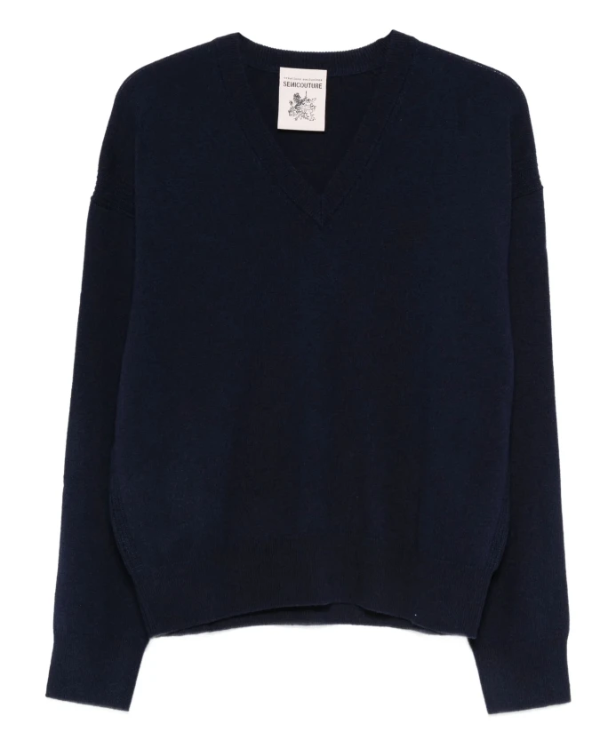 Пуловер Edmond с V-образным вырезом Semicouture, синий
Пуловер Edmond с V-образным вырезом Semicouture, синий